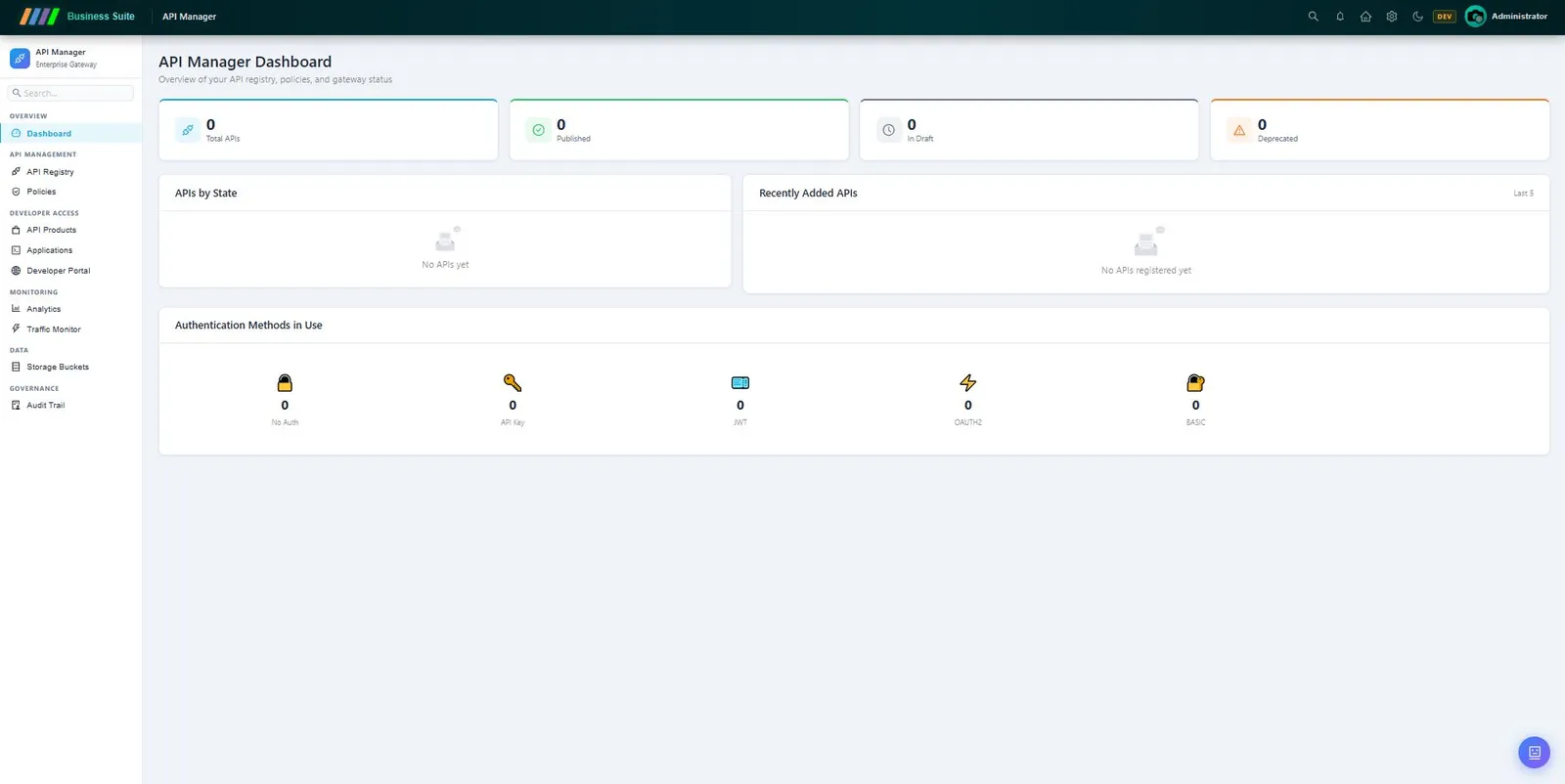 API Manager — شاشة 1
