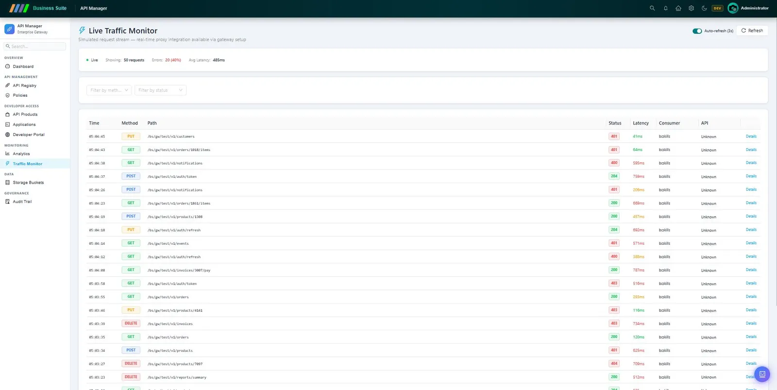 API Manager — شاشة 2