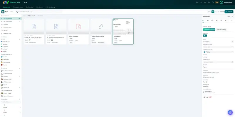 Gestión de Contenido Empresarial — pantalla