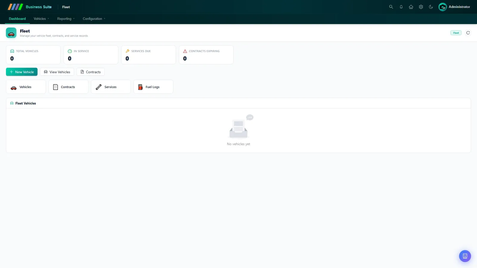 Fleet Management — Bildschirm 1