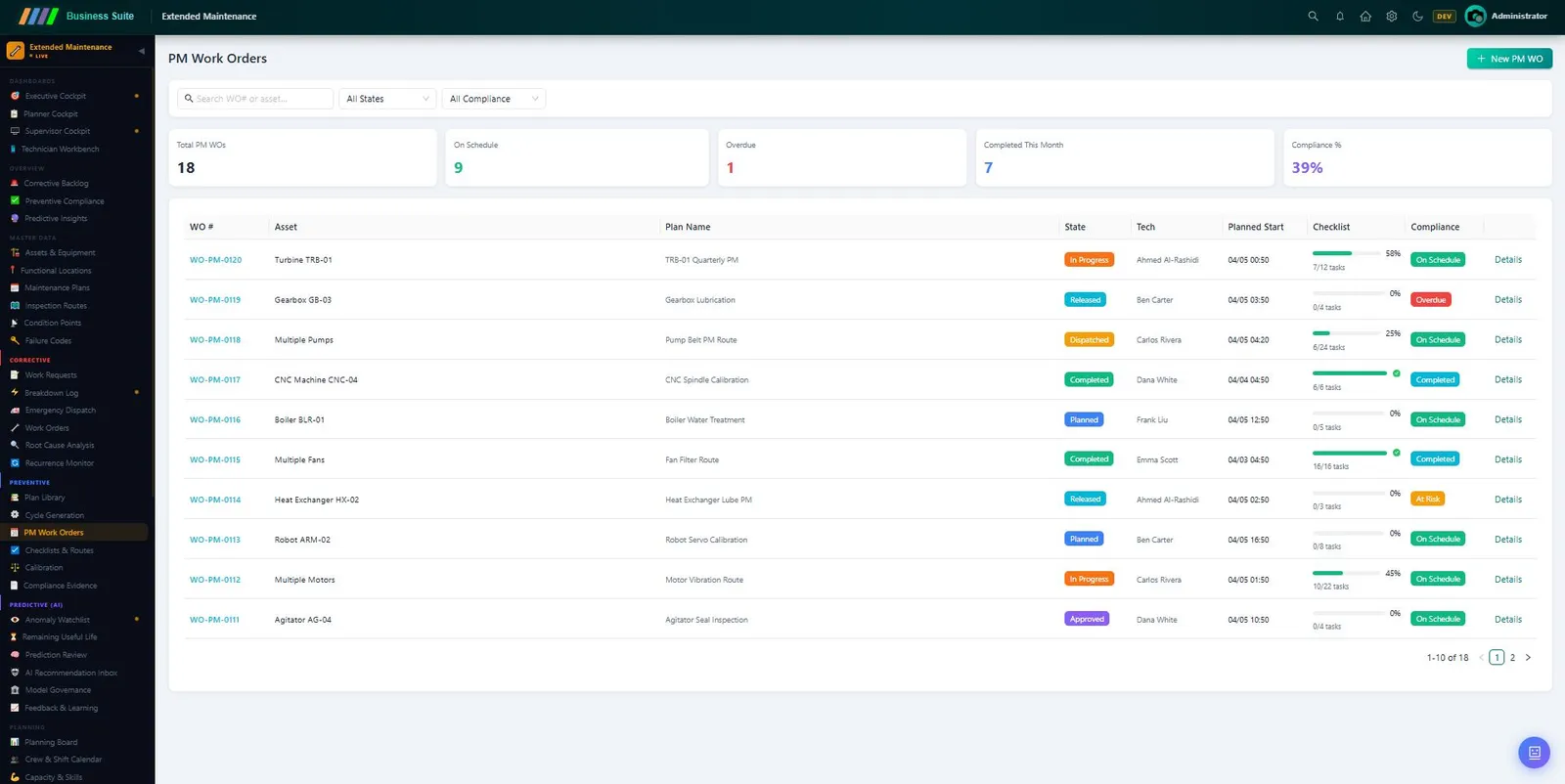 Predictive Maintenance — شاشة 2